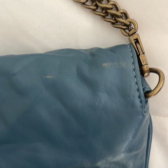 Matt & Nat muted blue leather and gold chain purse - Picture 5 of 6